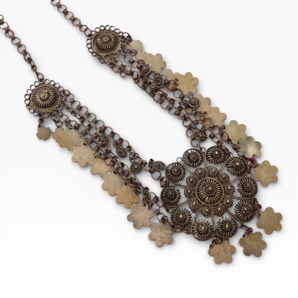 Vintage Kuchi-Inspired Layered Cbain Necklace - Picture 2 of 5